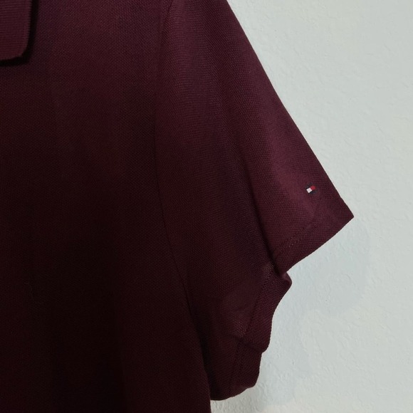 Tommy Hilfiger Maroon Deep Wine Color Women Short Sleeve Techno Dry Top XXL - Picture 4 of 6